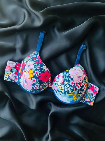 Push Up Floral Tassel Coverage Bra