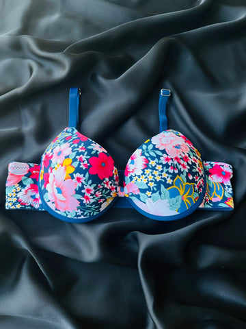 Push Up Floral Tassel Coverage Bra