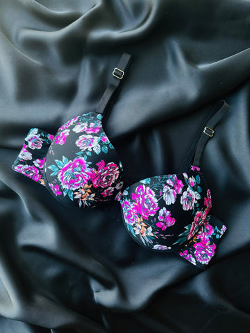 Push Up Floral Tassel Coverage Bra