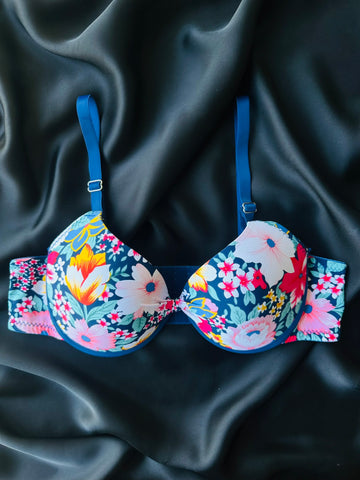 Push Up Floral Tassel Coverage Bra