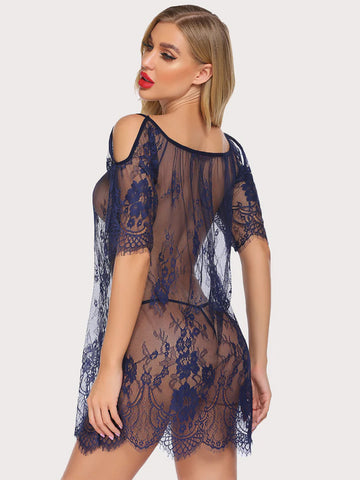 Lace Smock Lingerie Mini Babydoll ED