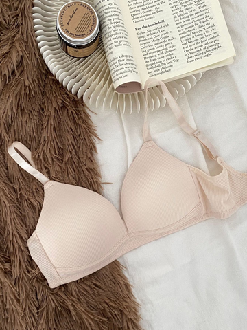 Solid Color Wireless Detail Bra