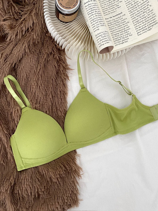 Solid Color Wireless Detail Bra