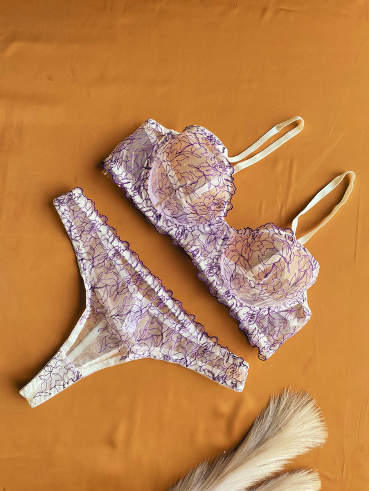 Feels Good Being Bad Lingerie Set - Purple- ED