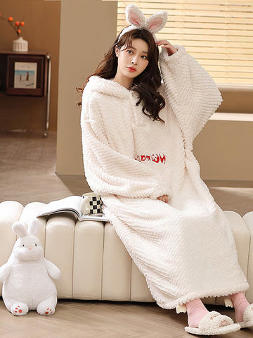 White Cozy Flannel Fleece TV Blanket with Sleeves