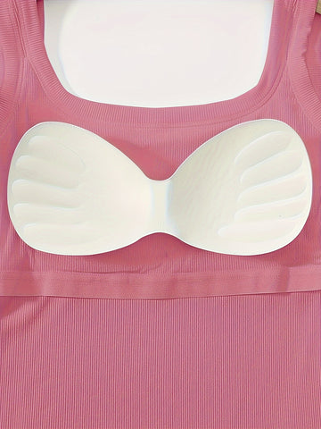 Sleek Solid Color Scoop Neck Tank Top-ED