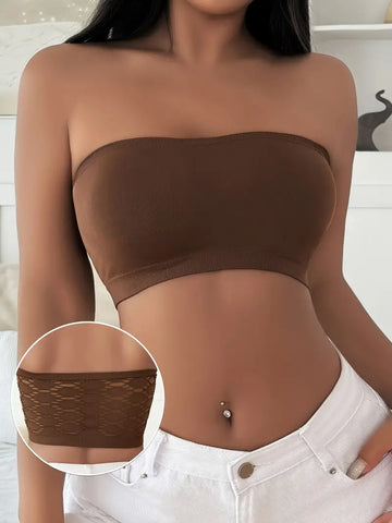 Hollow Mesh Wireless Tube Bra