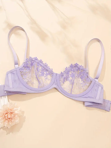 Comfy Floral Lace Unlined Bra