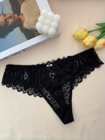 Naughty Night Cute Lace Sheer Stretchy Thong -ED