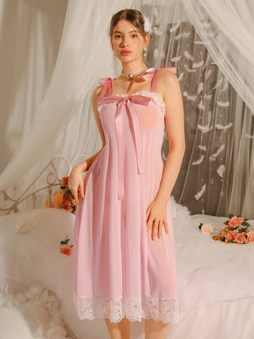 Mesh Lace Long Nightie - TFI Lingerie Pakistan - Image 4