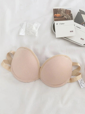 Gathered Anti-Slip Strapless Bra