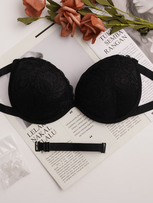 Removeable Transparent Straps Underwire Bra