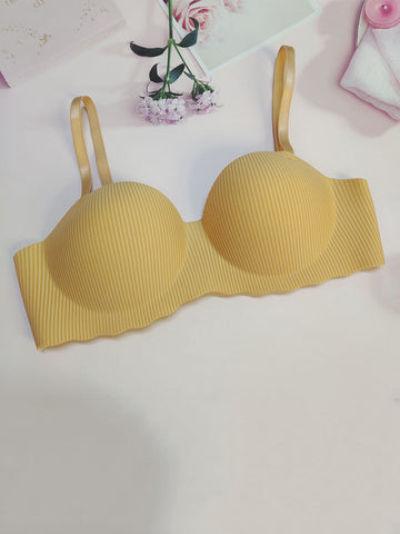 Solid Adjustable Strap Demi Bra