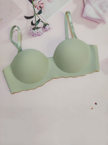 Solid Adjustable Strap Demi Bra