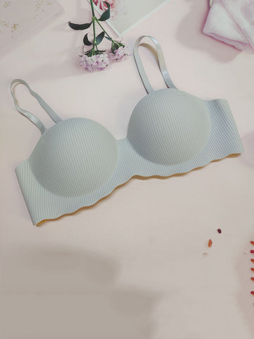 Solid Adjustable Strap Demi Bra