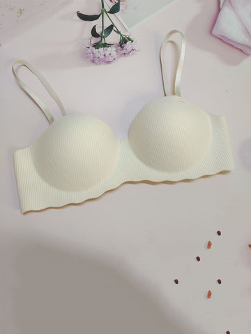 Solid Adjustable Strap Demi Bra